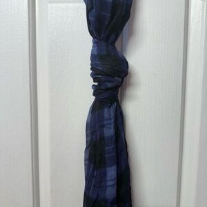 New | Blue/Black Plaid Printed Woven Modal Hijab/Scarf